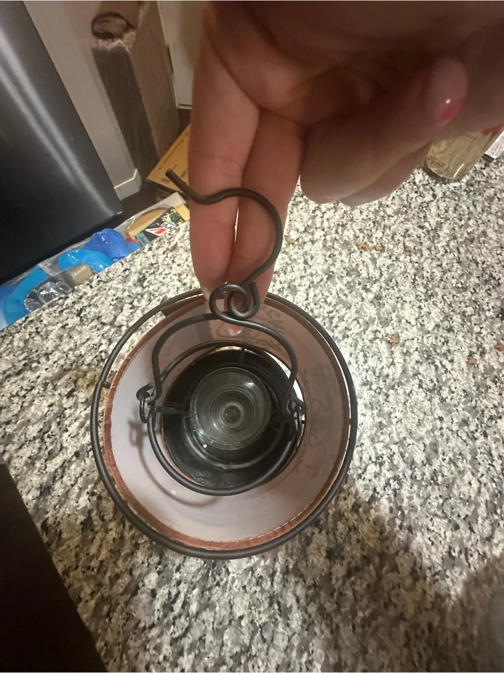 Decorative Terracotta Orange Hanging Lantern - Home Accents